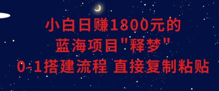 小白能日赚1800元的蓝海项目”释梦”0-1搭建流程可直接复制粘贴长期做【揭秘】-心语项目网
