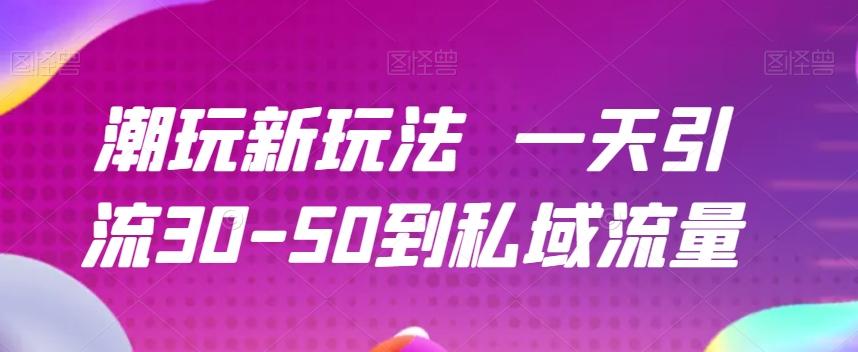 潮玩新玩法一天引流30-50到私域流量-心语项目网