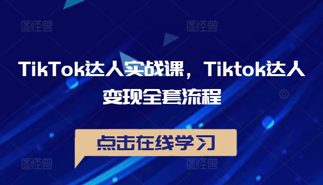 TikTok达人实战课，Tiktok达人变现全套流程-心语项目网