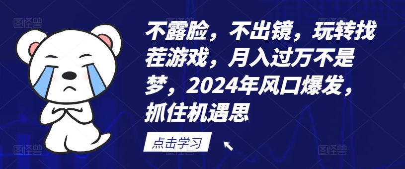 不露脸，不出镜，玩转找茬游戏，月入过万不是梦，2024年风口爆发，抓住机遇【揭秘】-心语项目网