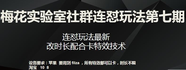 梅花实验室社群连怼玩法第七期，连怼玩法最新，改时长配合卡特效技术-心语项目网
