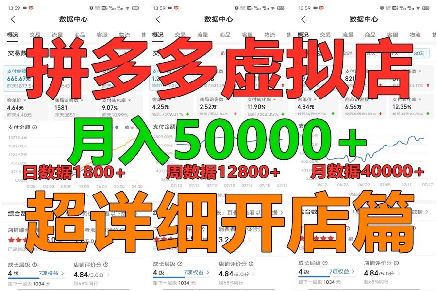 拼多多虚拟电商训练营月入40000+你也行，暴利稳定长久，副业首选-心语项目网