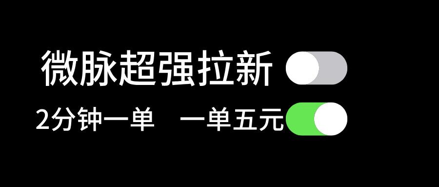 微脉超强拉新， 两分钟1单， 一单利润5块，适合小白-心语项目网