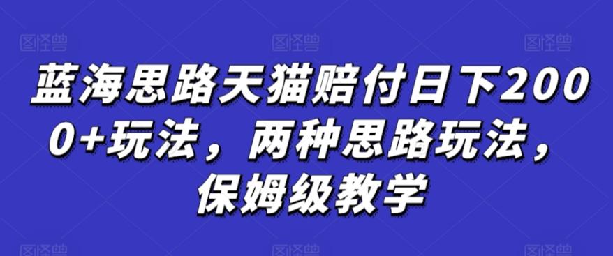 蓝海思路天猫赔付日下2000+玩法，两种思路玩法，保姆级教学【仅揭秘】-心语项目网