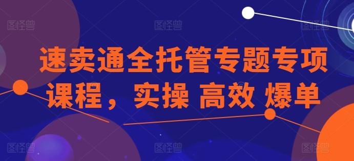 速卖通全托管专题专项课程，实操 高效 爆单-心语项目网