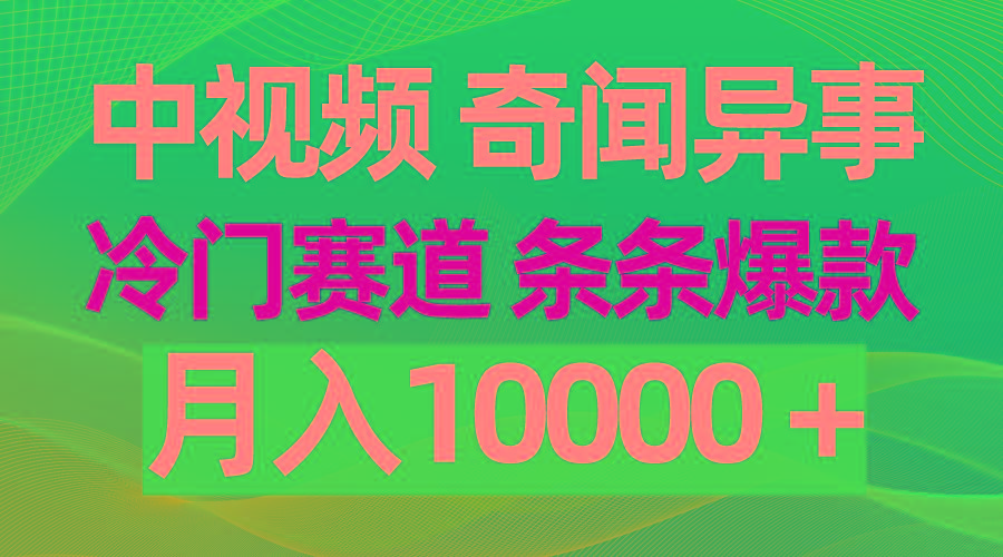 (9627期)中视频奇闻异事，冷门赛道条条爆款，月入10000＋-心语项目网