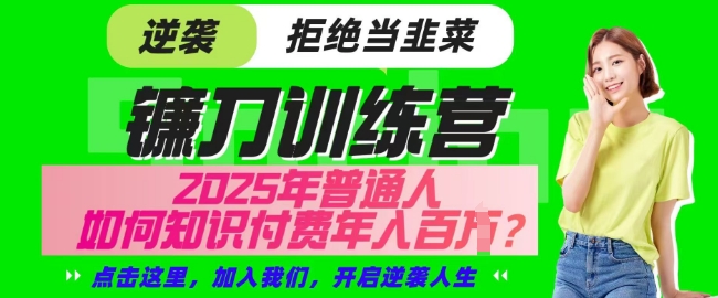 【网创项目终点站-镰刀训练营超级IP合伙人】25年普通人如何通过知识付费实现逆袭【揭秘】-心语项目网