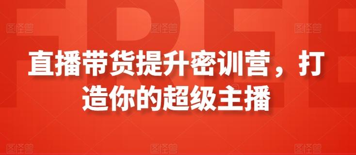 直播带货提升密训营，打造你的超级主播-心语项目网