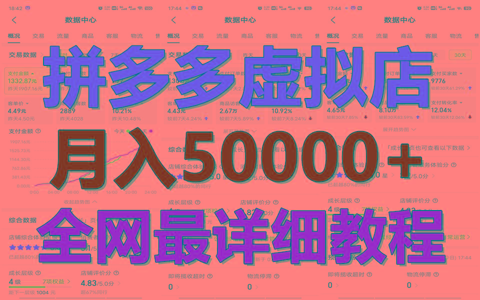 拼多多虚拟电商训练营月入50000+你也行，暴利稳定长久，副业首选-心语项目网