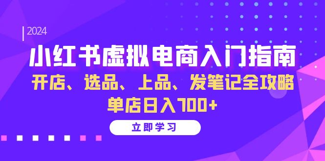小红书虚拟电商入门指南:开店、选品、上品、发笔记全攻略 单店日入700+(更新)-心语项目网