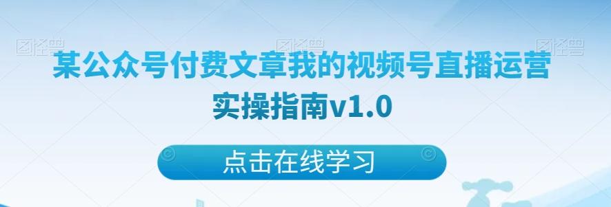 某公众号付费文章我的视频号直播运营实操指南v1.0-心语项目网