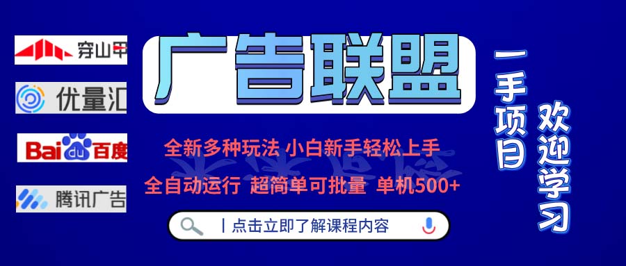 广告联盟 全新多种玩法 单机500+  全自动运行  可批量运行-心语项目网