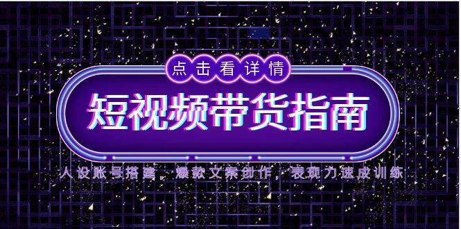 2025短视频带货指南，人设账号搭建，爆款文案创作，表现力速成训练-心语项目网