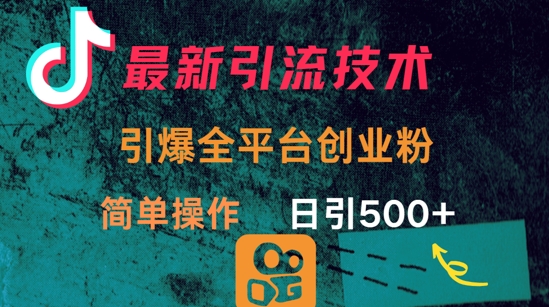 最新引流方法，引爆全平台的一个创业粉，简单操作日引300+-心语项目网