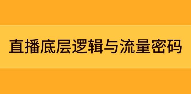直播底层逻辑与流量密码：定位模型+案例拆解，急速流承接与数据优化全攻略-心语项目网
