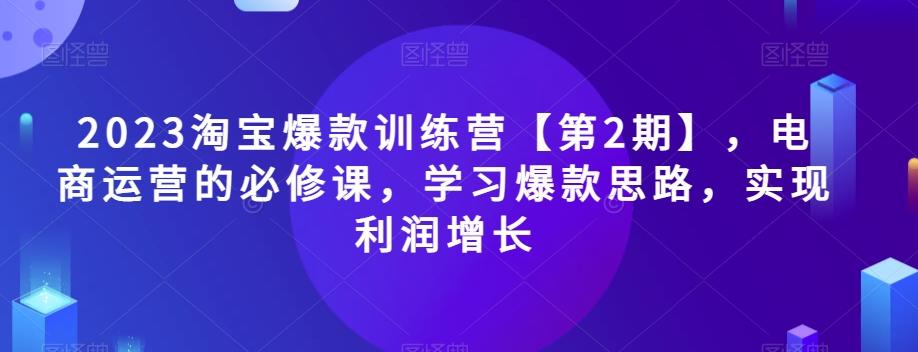 2023淘宝爆款训练营【第2期】，电商运营的必修课，学习爆款思路，实现利润增长-心语项目网