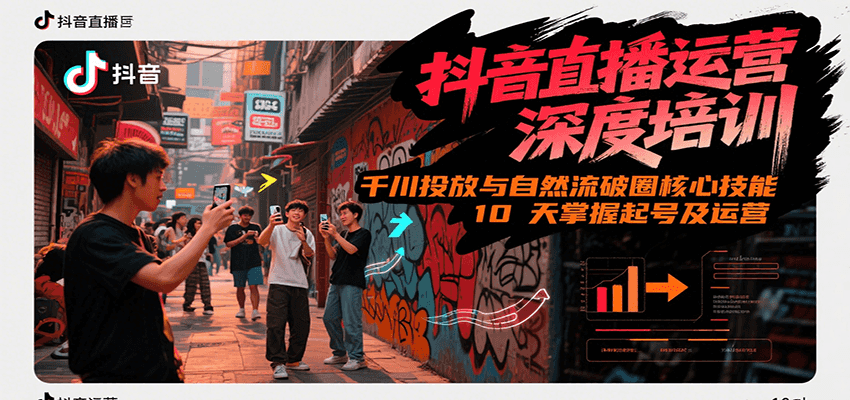 抖音直播运营深度培训,千川投放与自然流核心技能,10天掌握起号及运营(6-7月新课)-心语项目网