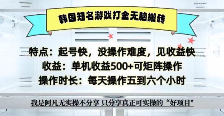 全网首发海外知名游戏打金无脑搬砖单机收益500+ 即做！即赚！当天见收益！-心语项目网