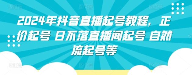 2024年抖音直播起号教程，正价起号 日不落直播间起号 自然流起号等-心语项目网