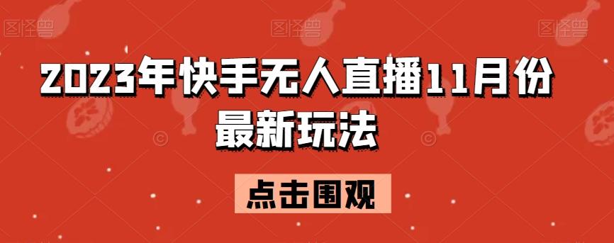 2023年快手无人直播11月份最新玩法-心语项目网